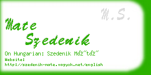 mate szedenik business card